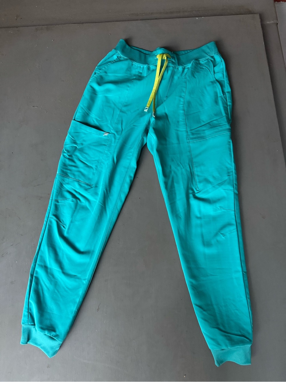 Women's Teal Cargo Jogger scrub Pants Fabletics nwot